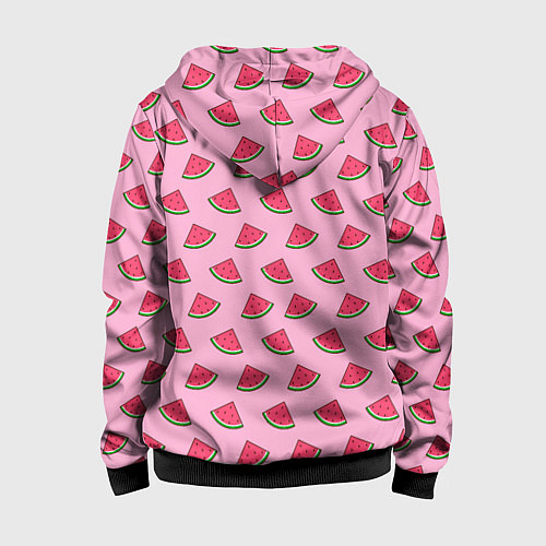 Детская толстовка на молнии Дольки арбуза розовый / 3D-Черный – фото 2