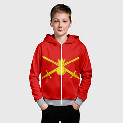 Толстовка на молнии детская Сухопутные войска, цвет: 3D-меланж — фото 2