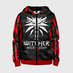 Толстовка на молнии детская Ведьмак - волк, цвет: 3D-красный