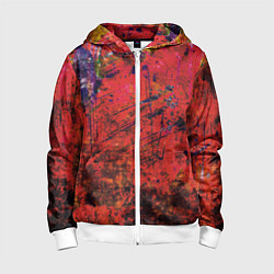 Детская толстовка на молнии Абстракция - dark red grunge