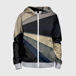 Детская толстовка на молнии Фрактальные линии - темный