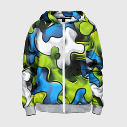 Детская толстовка на молнии Камуфляж в стиле графитти