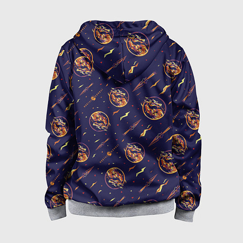 Детская толстовка на молнии Mortal Kombat logo pattern / 3D-Меланж – фото 2