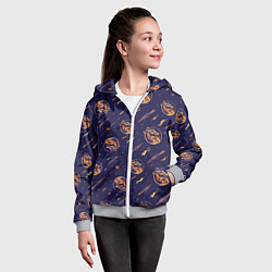 Толстовка на молнии детская Mortal Kombat logo pattern, цвет: 3D-меланж — фото 2