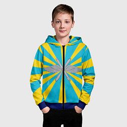 Толстовка на молнии детская Военно-воздушные силы, цвет: 3D-синий — фото 2