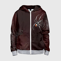 Детская толстовка на молнии Паук тарантул на паутине