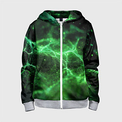 Детская толстовка на молнии Зеленая связь текстура