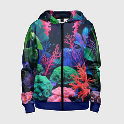 Детская толстовка на молнии Подводный мир с кораллами