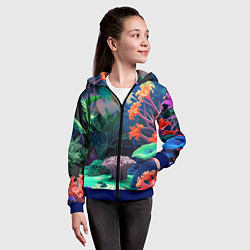 Толстовка на молнии детская Морское дно с кораллами, цвет: 3D-синий — фото 2