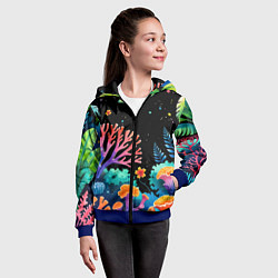 Толстовка на молнии детская Космический подводный мир, цвет: 3D-синий — фото 2