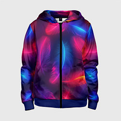 Детская толстовка на молнии Вспыхивающие перья - неоновое свечение