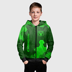 Толстовка на молнии детская Changan - green gradient вертикально, цвет: 3D-черный — фото 2