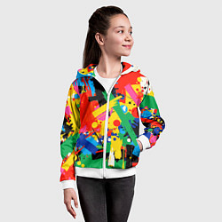 Толстовка на молнии детская Абстрактная графика, цвет: 3D-белый — фото 2