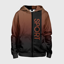 Толстовка на молнии детская Sport коричневый вертикальная полоса, цвет: 3D-черный