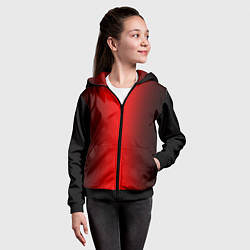 Толстовка на молнии детская Чёрно-красный градиент по центру, цвет: 3D-черный — фото 2