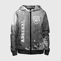 Толстовка на молнии детская Arsenal - grey gradient вертикально, цвет: 3D-черный