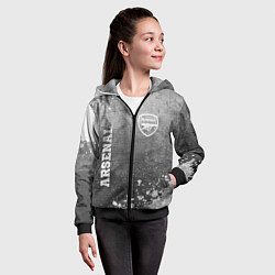 Толстовка на молнии детская Arsenal - grey gradient вертикально, цвет: 3D-черный — фото 2