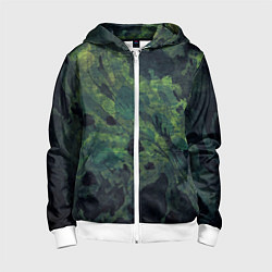 Детская толстовка на молнии Абстракция - green camouflage background