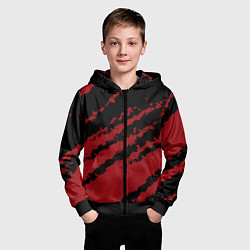 Толстовка на молнии детская The color is red and black, цвет: 3D-черный — фото 2
