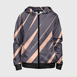 Детская толстовка на молнии Перламутровый серый полосы