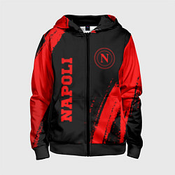 Толстовка на молнии детская Napoli - red gradient вертикально, цвет: 3D-черный