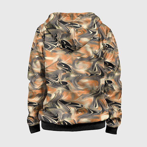 Детская толстовка на молнии Абстракция - закрученный узор / 3D-Черный – фото 2