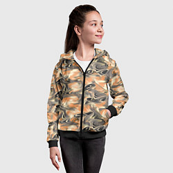 Толстовка на молнии детская Абстракция - закрученный узор, цвет: 3D-черный — фото 2