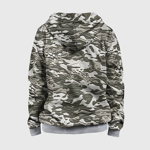 Детская толстовка на молнии Фактурный камуфляж / 3D-Меланж – фото 2