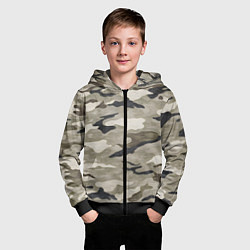Толстовка на молнии детская Песочный камуфляж, цвет: 3D-черный — фото 2