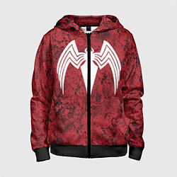 Детская толстовка на молнии Знак венома на красном