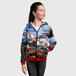 Толстовка на молнии детская Сленг геймеров танкистов, цвет: 3D-красный — фото 2