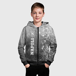 Толстовка на молнии детская Napoli - grey gradient по-вертикали, цвет: 3D-черный — фото 2