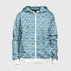 Детская толстовка на молнии Бело-синий текстурный