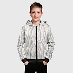 Толстовка на молнии детская Рельефный узор, цвет: 3D-черный — фото 2