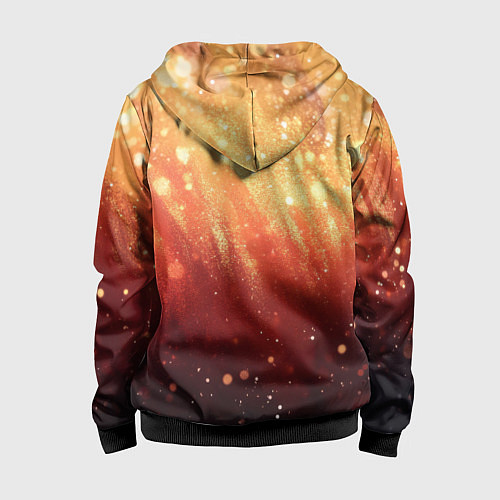 Детская толстовка на молнии Желто-красная текстура блестящая / 3D-Черный – фото 2