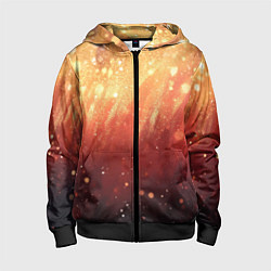 Детская толстовка на молнии Желто-красная текстура блестящая