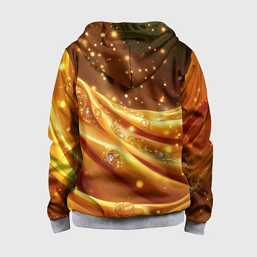 Детская толстовка на молнии Золотая ткань с блестками / 3D-Меланж – фото 2