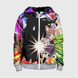 Толстовка на молнии детская Фанату аниме, цвет: 3D-меланж