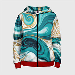 Детская толстовка на молнии Бирюза и золото