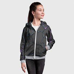 Толстовка на молнии детская Плита хай-тек текстура, цвет: 3D-меланж — фото 2