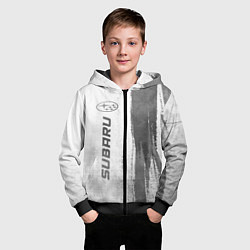Толстовка на молнии детская Subaru - white gradient по-вертикали, цвет: 3D-черный — фото 2