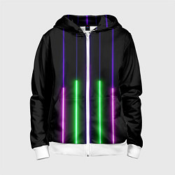 Толстовка на молнии детская Color Purple green pink, цвет: 3D-белый