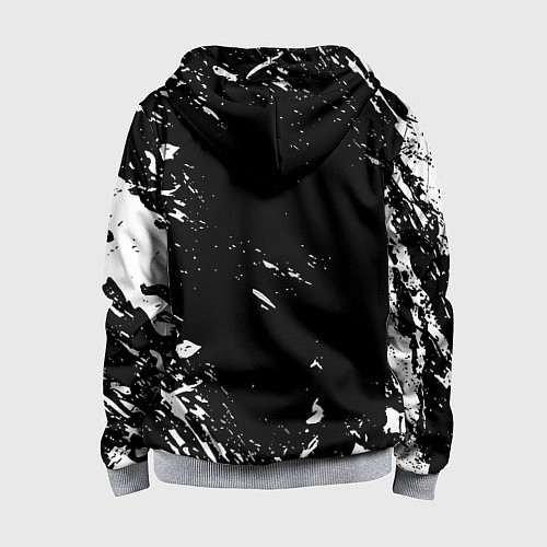 Детская толстовка на молнии Marshmello брызги красок / 3D-Меланж – фото 2