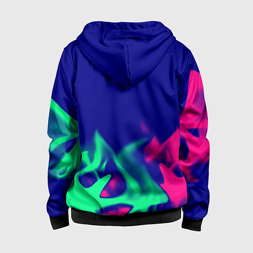 Детская толстовка на молнии Nirvana fire neon / 3D-Черный – фото 2