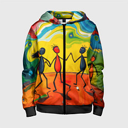 Детская толстовка на молнии Дружба человечков