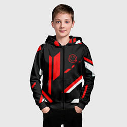 Толстовка на молнии детская Nirvana текстура полосы, цвет: 3D-черный — фото 2