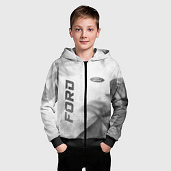 Толстовка на молнии детская Ford - white gradient вертикально, цвет: 3D-черный — фото 2