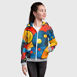 Толстовка на молнии детская Динамичный красочный паттерн, цвет: 3D-меланж — фото 2