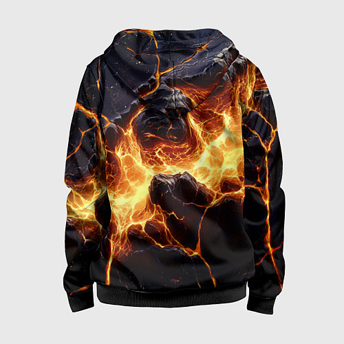 Детская толстовка на молнии Золотая лава текстура / 3D-Черный – фото 2