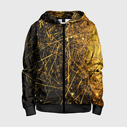 Детская толстовка на молнии Золотые царапины текстура